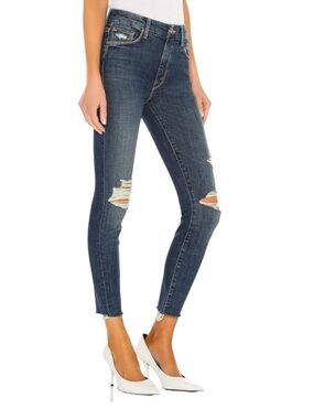 MOTHER Looker Ankle Fray in Wicked Wildflower